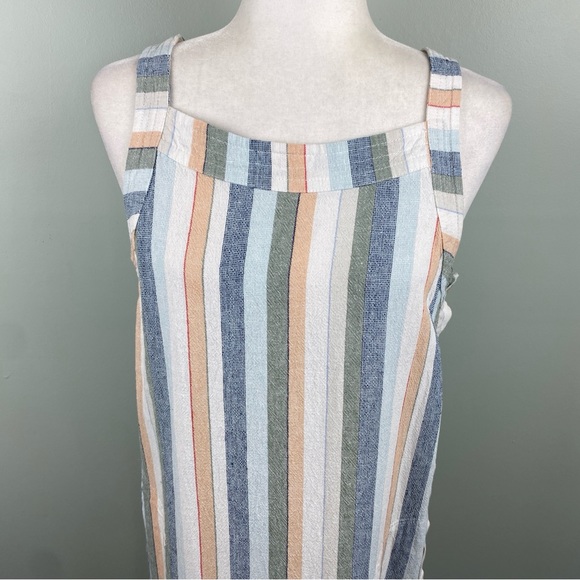 For Cynthia colorful striped Linen blend Shift tank dress size Small - Picture 2 of 9